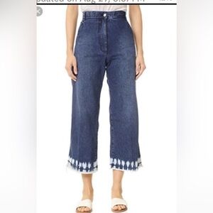 Rachel Comey High Waist Wide Leg Jean size 4 tie dye accents at hem